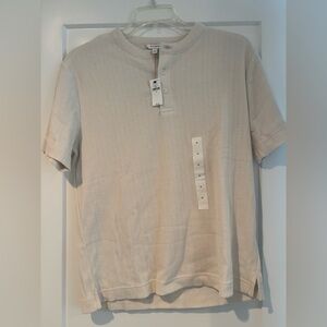 Banana Republic Cream Waffle-knit Henley